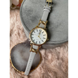 Zegarek KURREN szary pasek złoty łańcuch Piękny