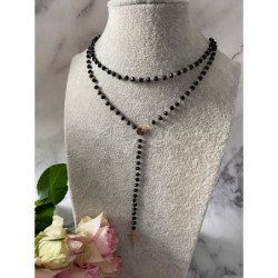 619 Różaniec naszyjnik Blueberry KONICZYNKI Stal