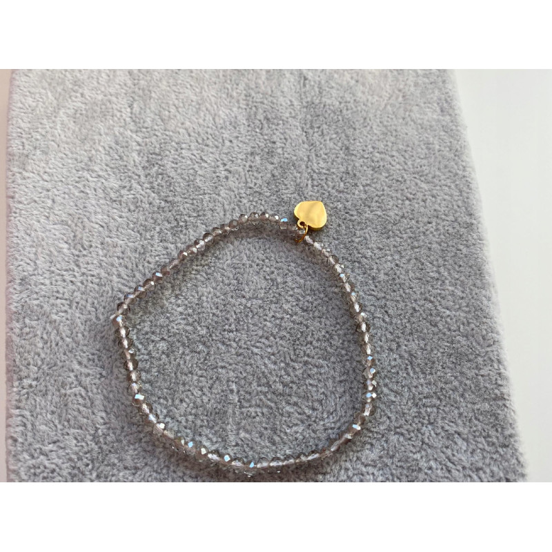 917 Bransoletka korona SERCE NA GUMCE stal 316