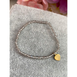 917 Bransoletka korona SERCE NA GUMCE stal 316