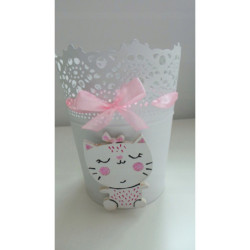 Doniczka, osłonka przybornika na kredki KOTEK