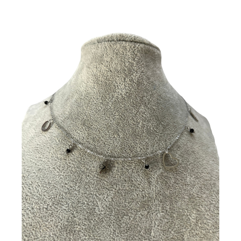 724 SREBRNY łańcuszek celebrytka SERCE Stal 316L