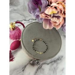 206 Bransoletka Koraliki różaniec KRZYŻYK STAL 316