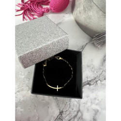 206 Bransoletka Koraliki różaniec KRZYŻYK STAL 316