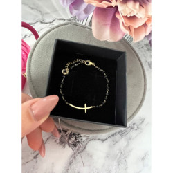 206 Bransoletka Koraliki różaniec KRZYŻYK STAL 316