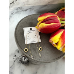 307 Złote kolczyki BLUEBERRY PRZECIĄGANE ZEGAR