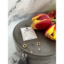 307 Złote kolczyki BLUEBERRY PRZECIĄGANE ZEGAR