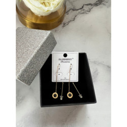 307 Złote kolczyki BLUEBERRY PRZECIĄGANE ZEGAR