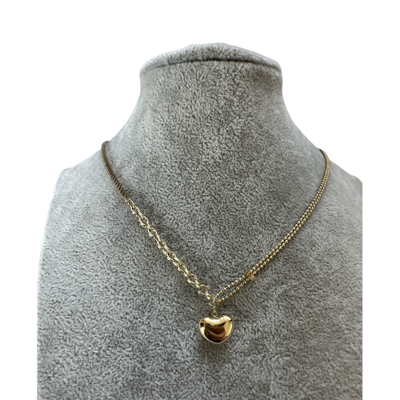 1074 Złoty naszyjnik pancerka SERCE SERDUSZKO