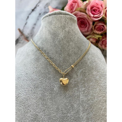 1074 Złoty naszyjnik pancerka SERCE SERDUSZKO