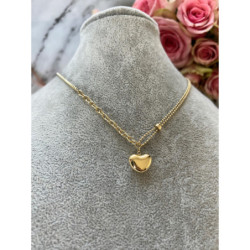 1074 Złoty naszyjnik pancerka SERCE SERDUSZKO