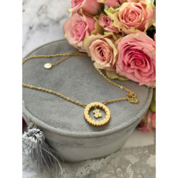 573 Złoty naszyjnik NA PREZENT WISIOREK STAL 316L