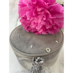 743 SREBRNY łańcuszek celebrytka KRZYŻ Stal 316L