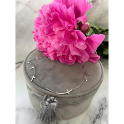 729 SREBRNY łańcuszek celebrytka KRZYŻ Stal 316L