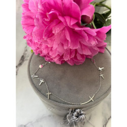 729 SREBRNY łańcuszek celebrytka KRZYŻ Stal 316L