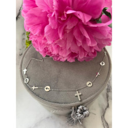 750 SREBRNY łańcuszek celebrytka KRZYŻ Stal 316L