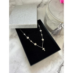 750 SREBRNY łańcuszek celebrytka KRZYŻ Stal 316L