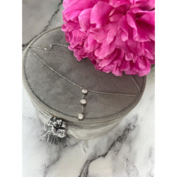 675 SREBRNY łańcuszek celebrytka CYRKONIE Stal 316