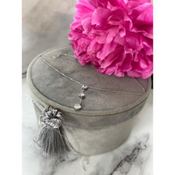 675 SREBRNY łańcuszek celebrytka CYRKONIE Stal 316