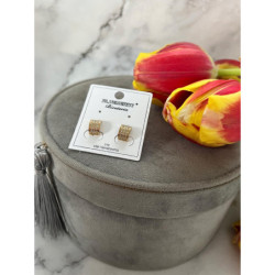 1152 Złote kolczyki BLUEBERRY DELIKATNE STAL 316L