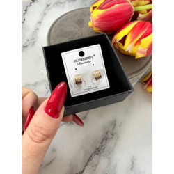 1152 Złote kolczyki BLUEBERRY DELIKATNE STAL 316L