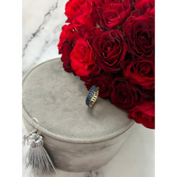 1350 Pierścionek obrączka CYRKONIE r 7/17mm stal