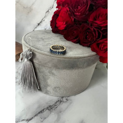 1350 Pierścionek obrączka CYRKONIE r 7/17mm stal