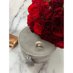 1360 Pierścionek obrączka CYRKONIE r 8/18mm stal