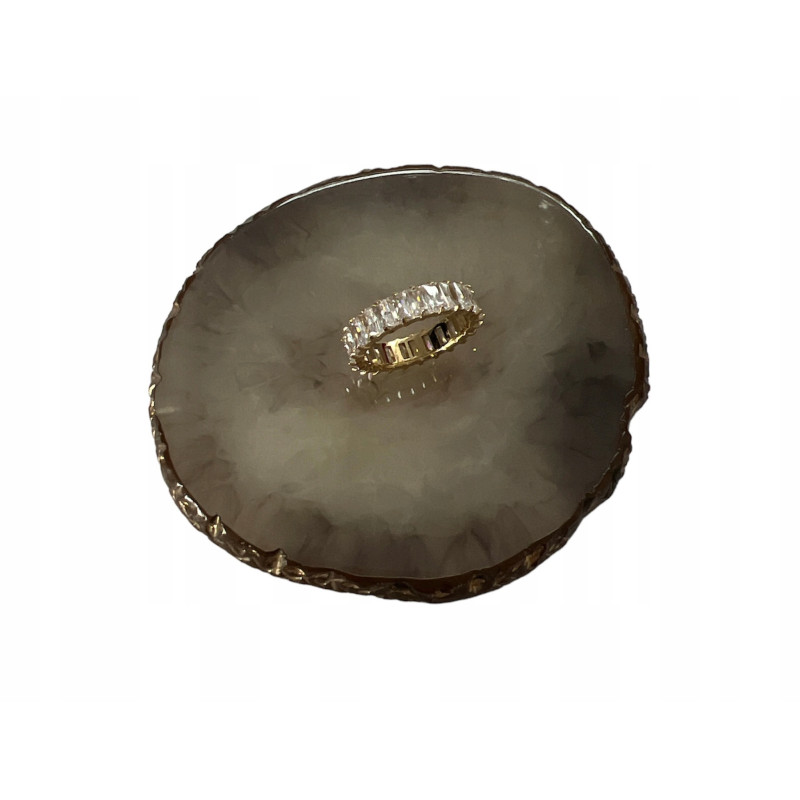 1360 Pierścionek obrączka CYRKONIE r 6/16mm stal