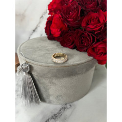 1360 Pierścionek obrączka CYRKONIE r 6/16mm stal