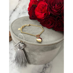 524 Złota bransoletka delikatna SERCE PANCERKA