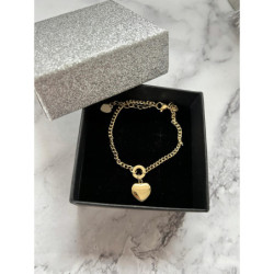 524 Złota bransoletka delikatna SERCE PANCERKA