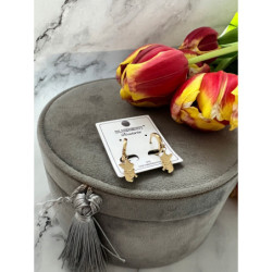 970 Złote kolczyki BLUEBERRY PIES BULDOG STAL 316L