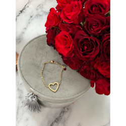 212 Złota bransoletka delikatna SERCE CYRKONIE