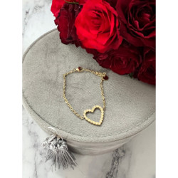 212 Złota bransoletka delikatna SERCE CYRKONIE