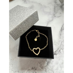 212 Złota bransoletka delikatna SERCE CYRKONIE