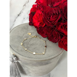 952 Złota bransoletka delikatna CYRKONIE stal 316L