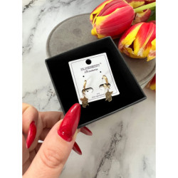 970 Złote kolczyki BLUEBERRY PIES BULDOG STAL 316L