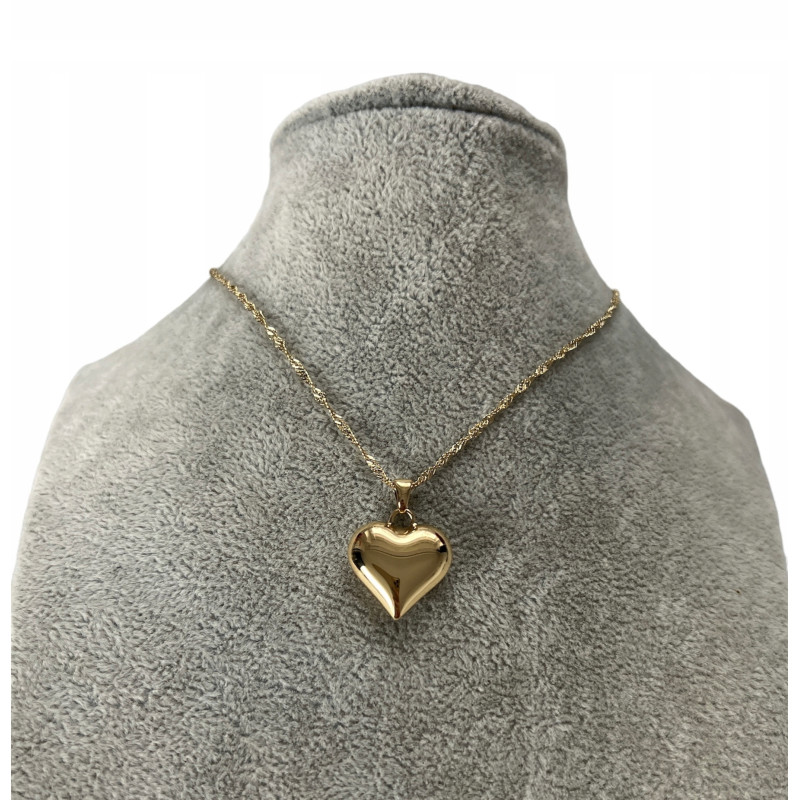 1234 Złoty łańcuszek celebrytka SERCE STAL 316L