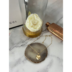 1234 Złoty łańcuszek celebrytka SERCE STAL 316L