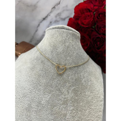 1352 Złoty łańcuszek celebrytka SERCE ŻMIJKA STAL