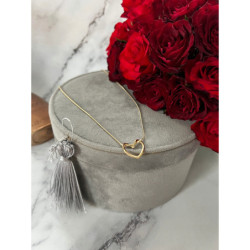 1352 Złoty łańcuszek celebrytka SERCE ŻMIJKA STAL