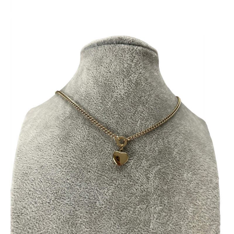 1347 Złoty łańcuszek celebrytka SERCE PANCERKA