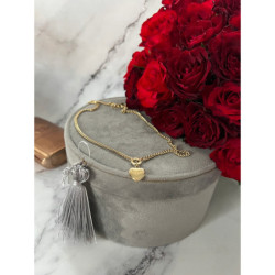 1347 Złoty łańcuszek celebrytka SERCE PANCERKA