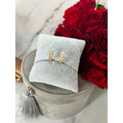 1353 Złote kolczyki z. angielskie CYRKONIE STAL