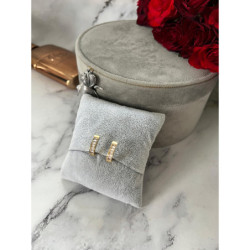 1353 Złote kolczyki z. angielskie CYRKONIE STAL