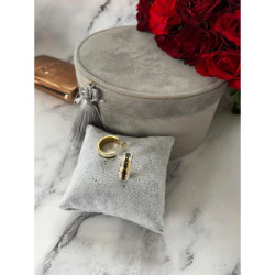 1363 Złote kolczyki KÓŁKA KOŁA CYRKONIE STAL 316L