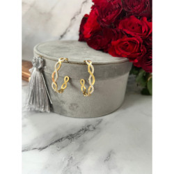 1362 Złote kolczyki KÓŁKA KOŁA CYRKONIE STAL 316L