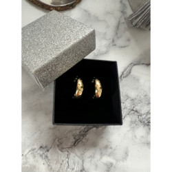 1361 Złote kolczyki KÓŁKA KOŁA CYRKONIE STAL 316L