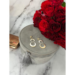 1369 Złote kolczyki KÓŁKA KOŁA WISZĄCE STAL 316L